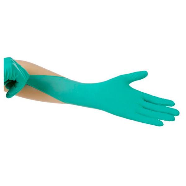 Waterproof Disposable Nitrile Gloves , Textured Green Nitrile Gloves Disposable