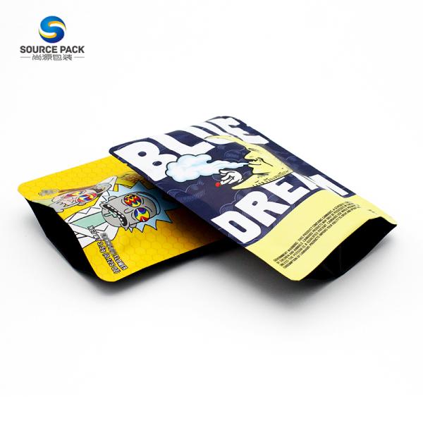 Mylar Zipper Childproof Weed Packaging Bag Marijuana Smell Proof Printing