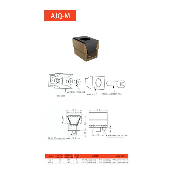 8.8n Anodized Double Edge Clamps Expanding Micro Clamp For Compact Fixture Systems