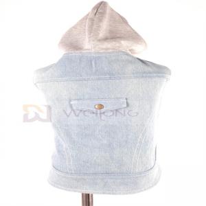 Buy cheap Cotton Denim Puppy Hoodie Blue Vintage Washed Clothes XS-XL product