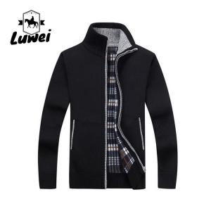 Autumn Thicken Plus Polyester Black Thick Velvet Sweater Utility Male Clothing Casual Knitwear Jackets Cardigan Coats