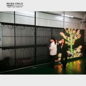 High Reliability Transparent LED Mesh Excellent Visual Effect Smooth Displaying