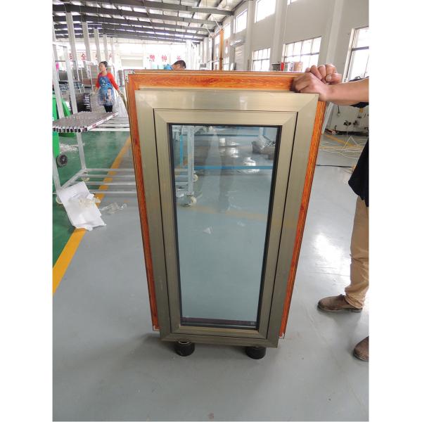 Windproof Tilt And Turn UPVC Window Oak Finish