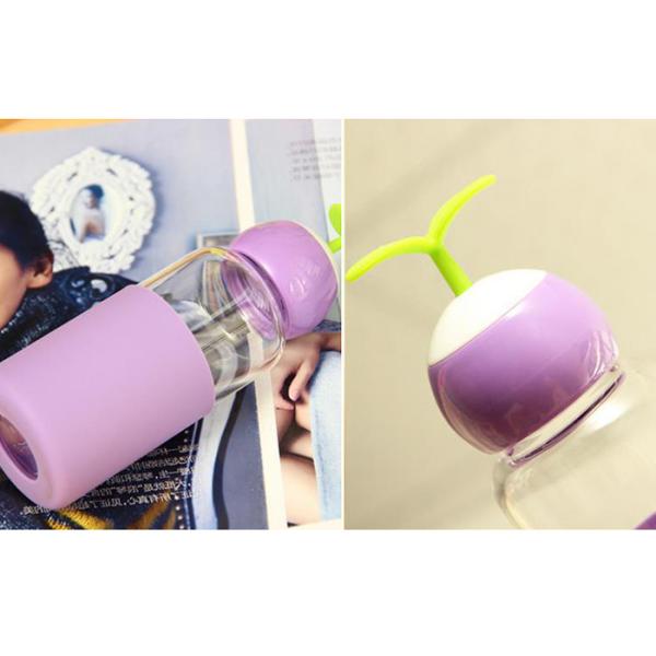 300ml Glass Drinking Bottles With Silicone Cover Eco Friendly Feature
