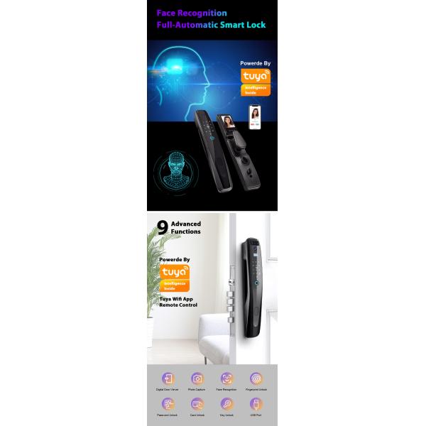Tuya Smart Fingerprint Smart Lock Face Recognition Door Lock With Wifi