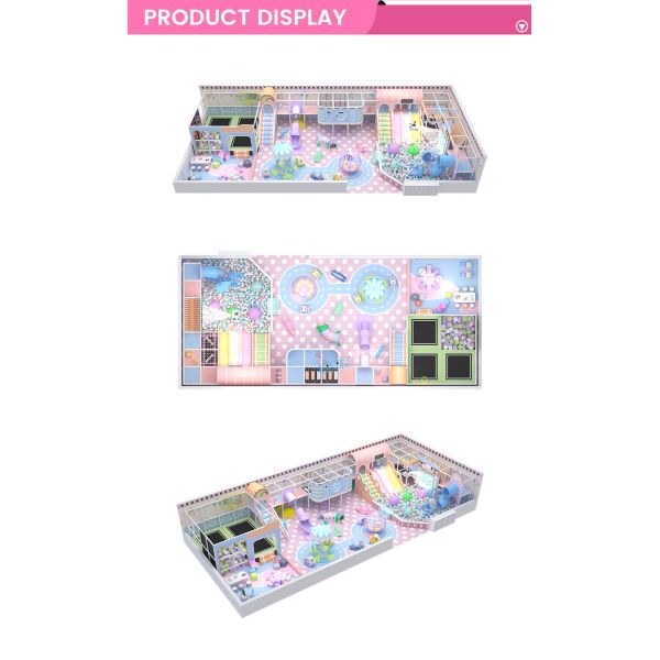 Soft Playground Park 130㎡ Pink Themed Indoor Soft Play Area