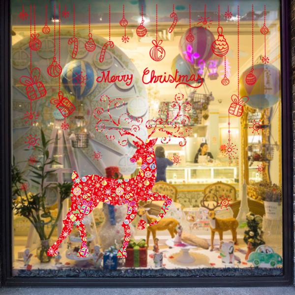 Non - Toxic Christmas Wall Art Stickers , David's Deer Christmas Window Decal