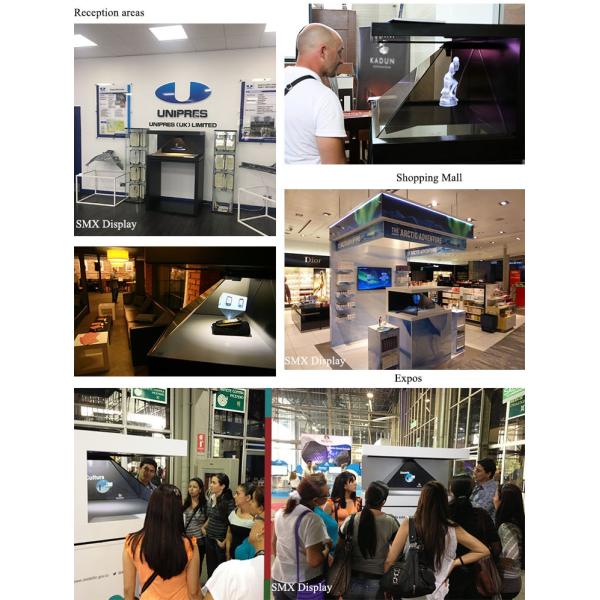 270 Degree 3 Sided 21.5 Inch 3D Hologram Display Box Holographic 3D Pyramid Showcase
