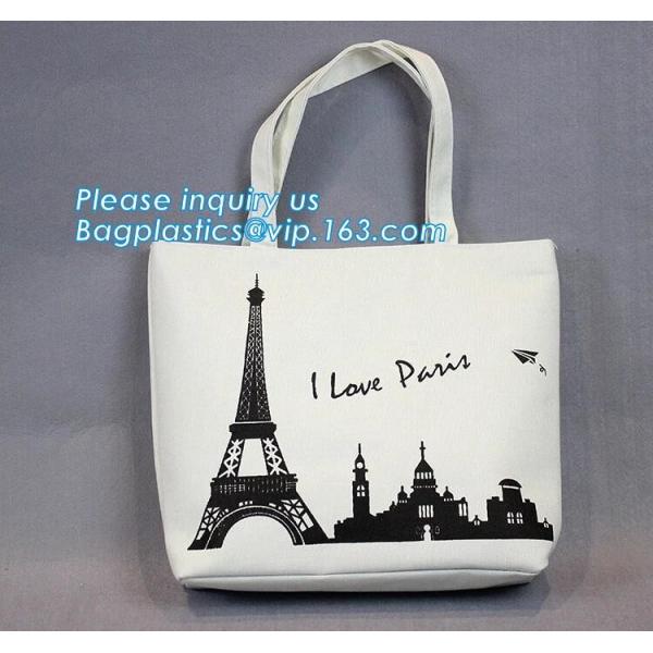 Fashion zipper shoulder bag heavy duty canvas tote bag shopping canvas bag with PP webbing strap bagease bagplastics pac