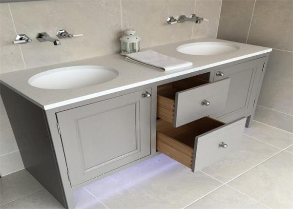 Quality Custom Bathroom Vanity Cabinets Paint Surface Granite Countertop Including Basin Faucet for sale