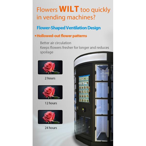 Customized Locker Compartments Smart Flower Dispenser with Built-in Cooling System and QR Code Payment