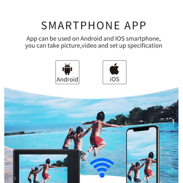 Interpolated Waterproof 4k Wifi Sports Action Camera 400mAh Multi Color