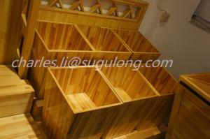 China Fruit And Veg Display Units Wooden Craft Stand For Supermarket / Grocery Store on sale