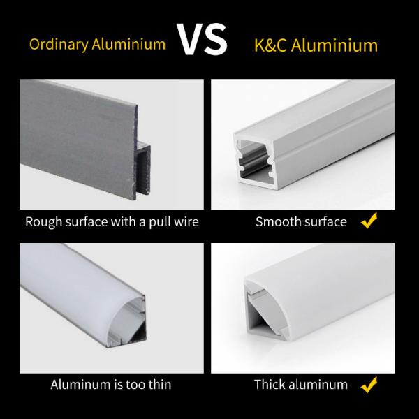 LED Strip Aluminium Profile Surface Mounted Super Slim U Channel Flexible Curve Bendable Alu Extrusion Free Samples