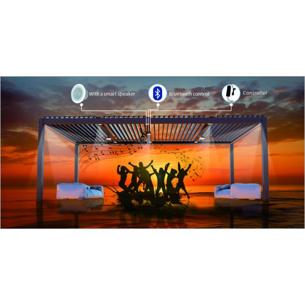 1.6mm~2.1mm Thick Aluminium Powered Louvered Pergola Easy Install Modern Designs
