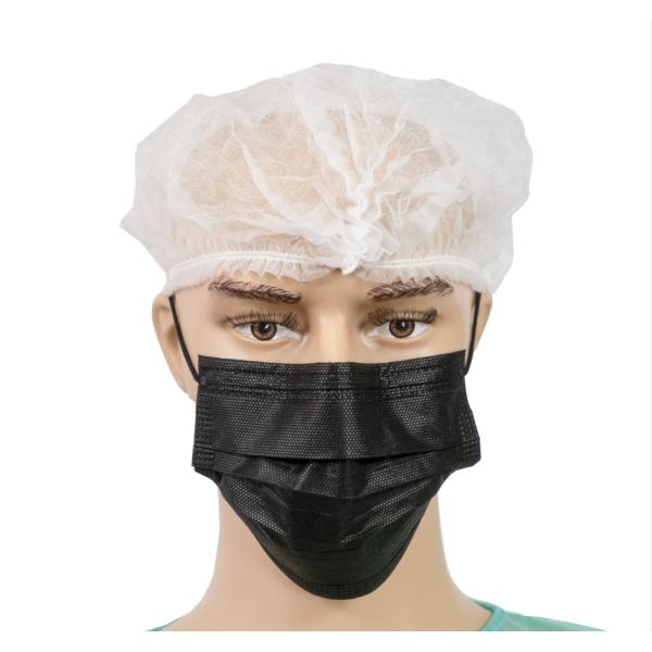21" White Disposable Non Woven Bouffant Cap For Food Processing