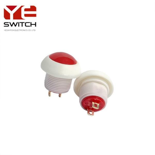 White 12mm Waterproof Momentary Switch Normally Open Latching Push Button Switch