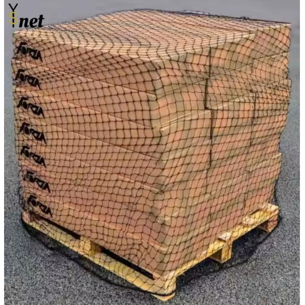Black Air Cargo Pallet Nets Polyester Heavy Duty Trailer Net Customized