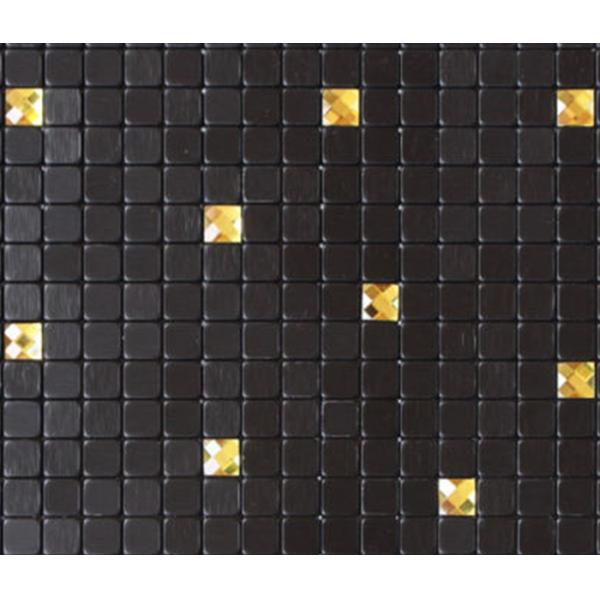 Waterproof Black Self Adhesive Mosaic Wall Tiles , Peel And Stick Metal Tile Backsplash