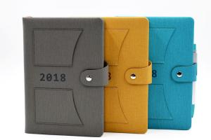 Buy cheap PU notebook with button closer and credit card holder pocket high quality business notebook product