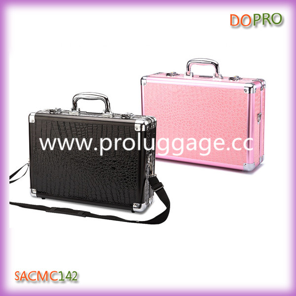 New style customized single open aluminum makeup case with shoulder strap(SACMC142)