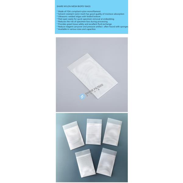 Custom 30mm X 50mm 45mm X 75mm 75mm X 95mm Easy Fill Flap Biopsy Filter Bags Pleated Bottom