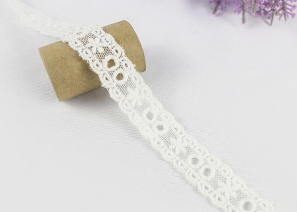 Quality Water Soluble Chemical Cotton Lace Trim Net Ribbon For Girl Dress Off White for sale