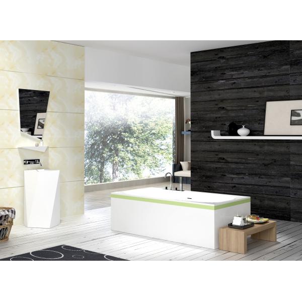 Solid Surface Freestanding Soaking Bathtub Smooth Stand Alone Soaking Tub