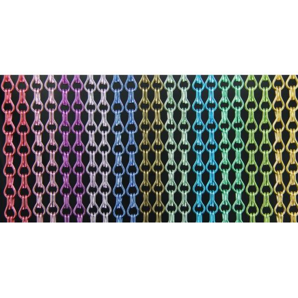 Colorful Double Hooks Aluminum Chain Link Curtain With Customized Dimension