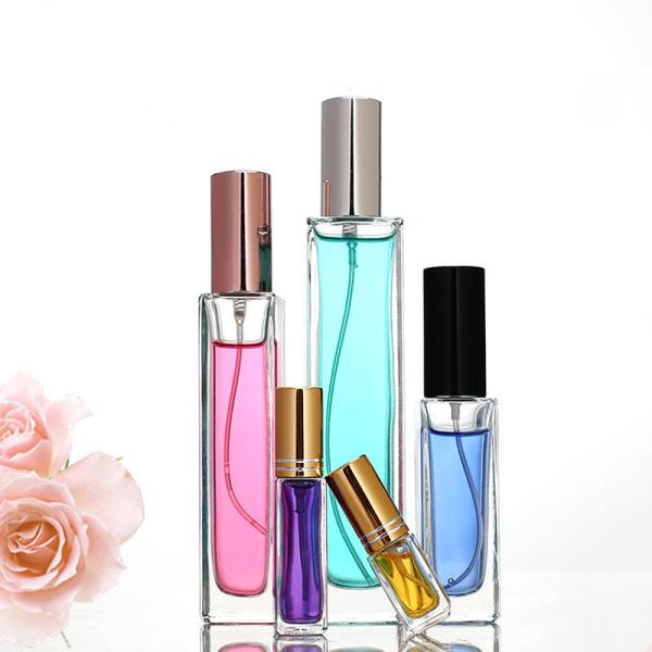 Clear Fancy Perfume Bottles , Square Shaped Empty Perfume Spray Bottles