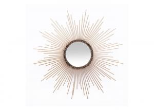 China Living Room Wall Decorative Metal Framed Mirror Gold Sunburst Wall Mirror on sale