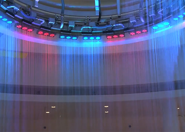 Beautiful String Water Curtain Fountain , Programmable Water Screen Fountain