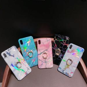Iphone, Samsung & Huawei laser marble case with iRing, Iphone Xs Max TPU marble case with iRing, Samsung Note 8 case