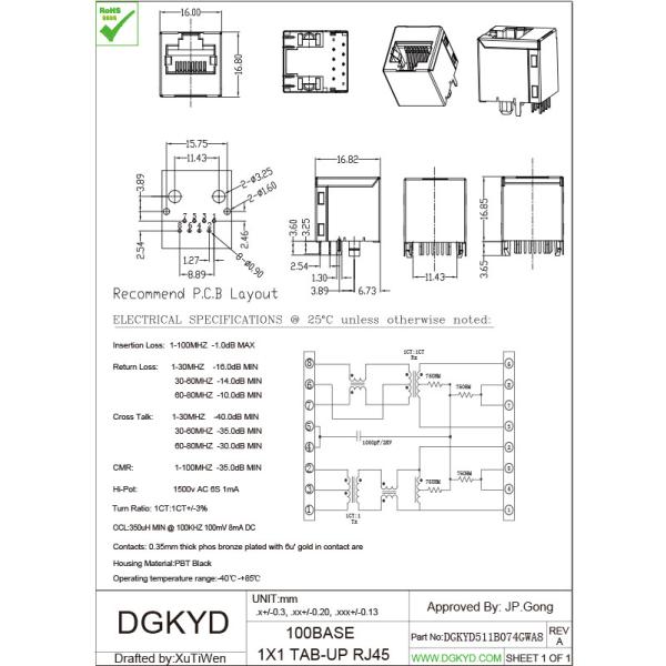 180 Degree Magnetic RJ45 Jack Module Cat 5 Top Entry Ethernet Socket Manufacturer