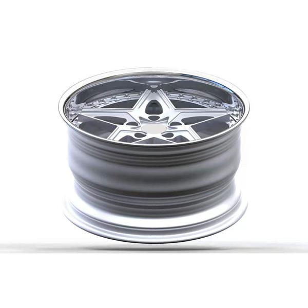 19-inch two-piece custom forged alloy wheels with deep concave type and brushed silver wheel rims