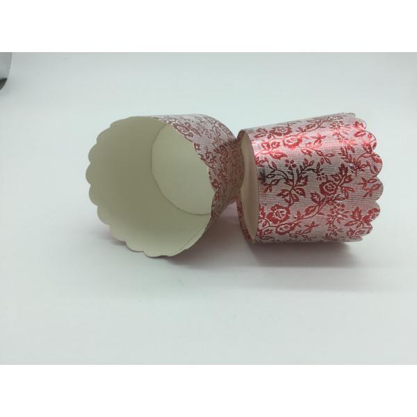 Red Printing Laser Cut Cupcake Wrappers Disposable Baking Cups Muffin Tray
