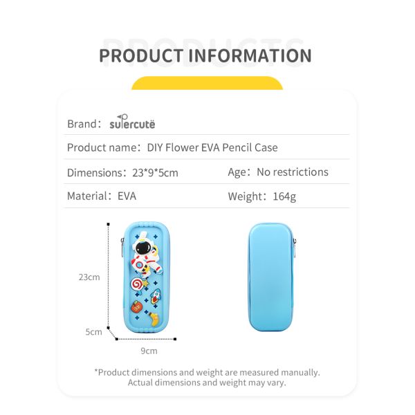 New Cartoon Design Custom DIY Eva Pencil Box Printed Pencil Case For children