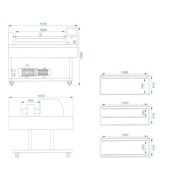 Stainless Steel Vacuum Packing Machine Food Packaging Sealer Adjustable Worktable