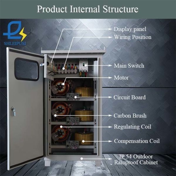 Outdoor Waterproof AVR Voltage Stabilizer 380V 3 Phase Voltage Regulators 50KVA