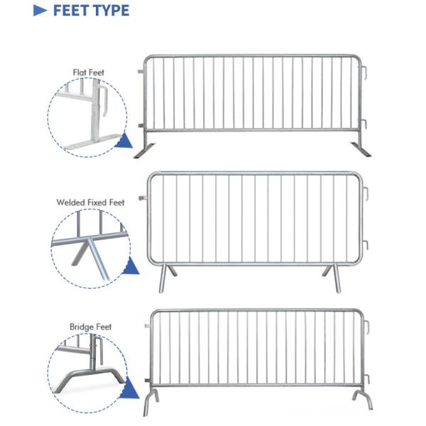 Tubular Road Safety Pedestrian Fencing Barriers 2.4*1.5m