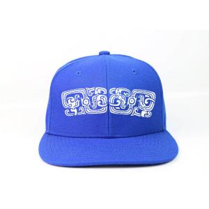 China hot sale blue custom printing letters High Crown snapback hats for small MOQ on sale