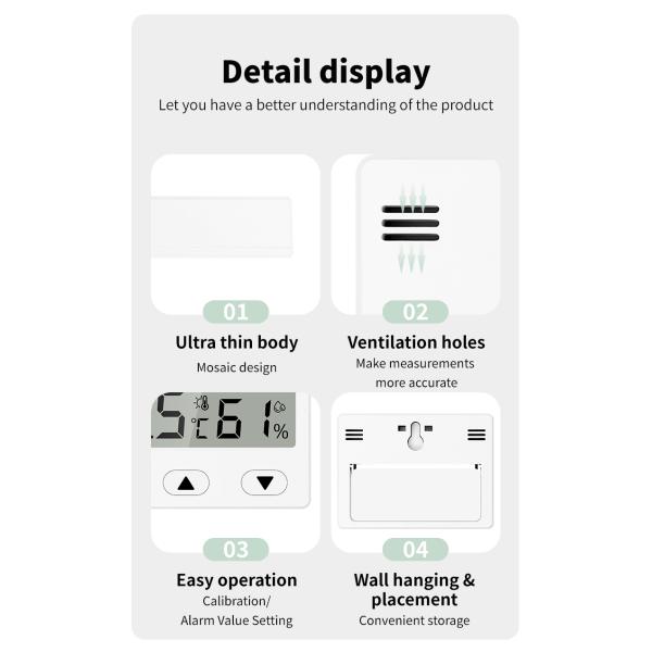 New Mini Digital Temperature and Humidity Meter Temperature Sensor Instrument Household Weather Station Indoor Smart Home LCD