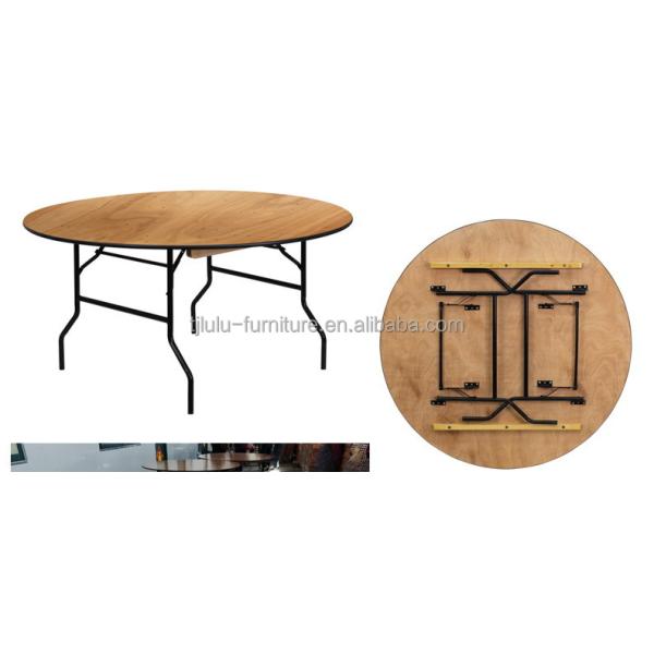 Outdoor Rectangular Solid Wood Banquet Wedding Hotel Folding Dining Tables in Modern Design for Weddings and Hotels