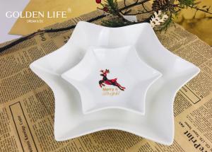 Buy cheap Porcelain Hexagon plate with grid elk  X`mas design Dinner Plate Household Breakfast Snack Dishes Plate product