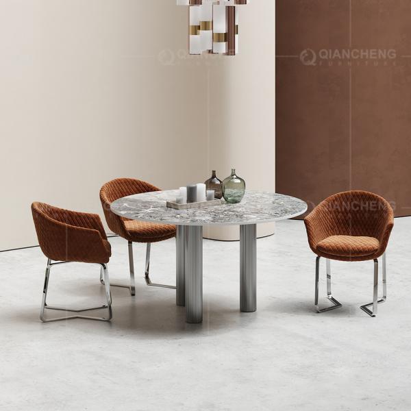 20mm Thick Sintered Stone Dining Table 180cm Silver Stainless Steel