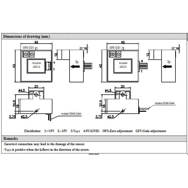 Open Loop Hall Effect Current Transducer 4V Output For Welding Machines