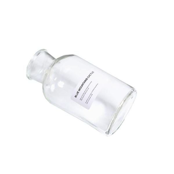 Transparent Round Glass Vase Elegant Feature Customized Service