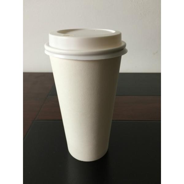 8oz To 20oz Single Wall Paper Cups , White Coffee Paper Cup With Lid And Sleeve