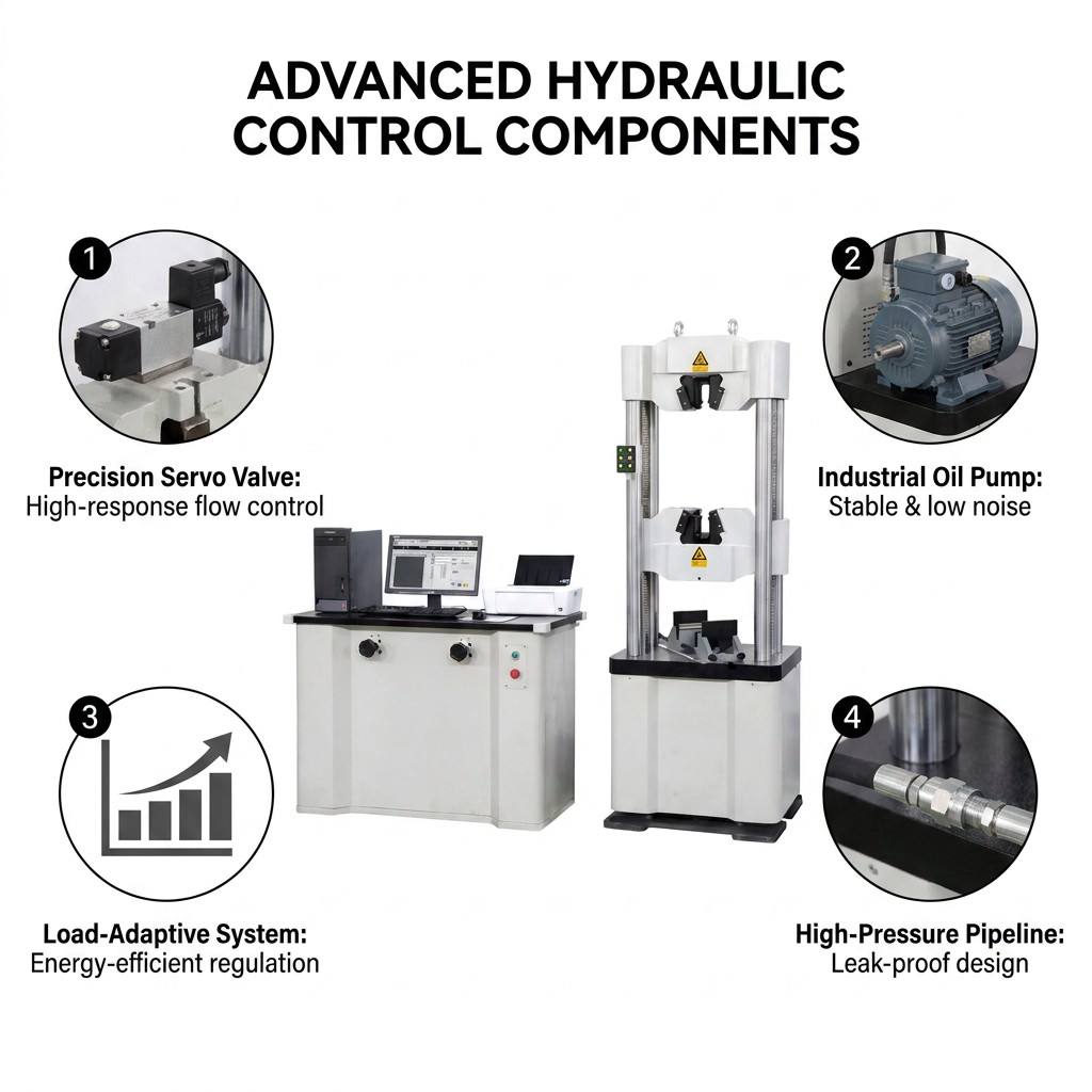 Double Column Hydraulic Universal Tensile Testing Machine Metal Rebar Tensile Compression Bending Tester