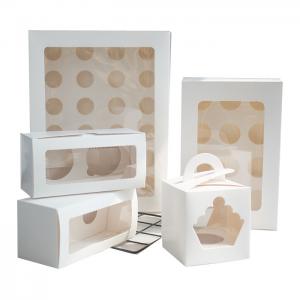 Buy cheap Food Grade White Cake Cardboard Box Trays With Cardboard Hole Holders Insert product